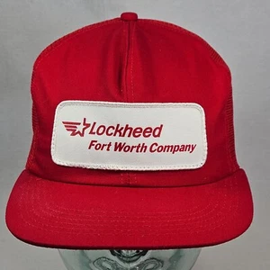 De colección Lockheed Fort Worth Company Parche Rojo Malla Snapback Camionero Sombrero/Gorra - Imagen 1 de 9