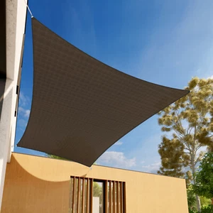 Cubierta de sombra de refugio rectangular marrón 2-7 ft vela patio piscina dosel - Imagen 1 de 7