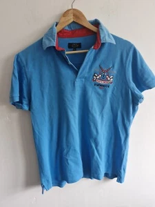 Tiger & Shark Polo Shirt Large Blue 44 Chest Yatching Sailing Polo Monaco - Picture 1 of 5