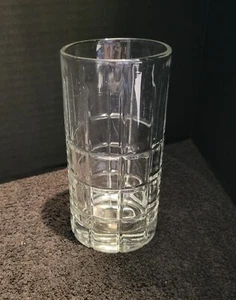 Schottenkaro (Manchester) klar flacher Boden Eisteeglas von Anchor Hocking USA - Bild 1 von 11