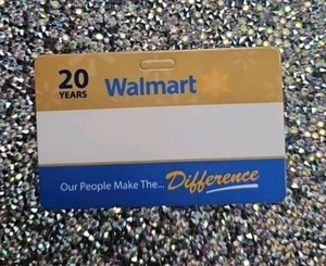 Brand New Never Worn Walmart Name Badge Gold And Blue 20 Years Of Service - Picture 1 of 2