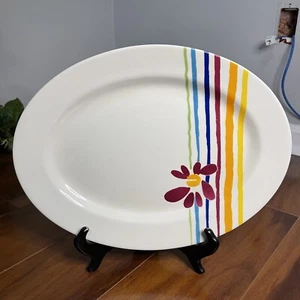 Pfaltzgraff Flourish Serving Oval Platter Stoneware 2004 Retired 14.5 x 11” - Picture 1 of 5