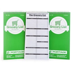 Portage Grocery List Notepad – Spiral Top Shopping List Pad with Lined Paper ... - Picture 1 of 4