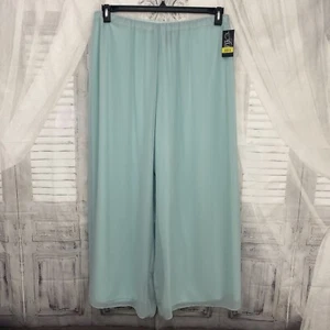 Alex Evenings Größe 1X Plus mintgrün Chiffon Overlay weites Bein Hose formell B8 - Bild 1 von 10
