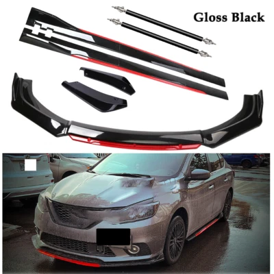 Front Bumper Lip Spoiler Splitter Side Skirt Body Kit For Infiniti Q70 Q70L Foto 1 de 4