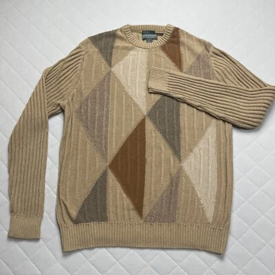Lyle And Scott Sweater Men’s Large Cotton Textured Ribbed Geometric Cotton - Image 1 of 4
