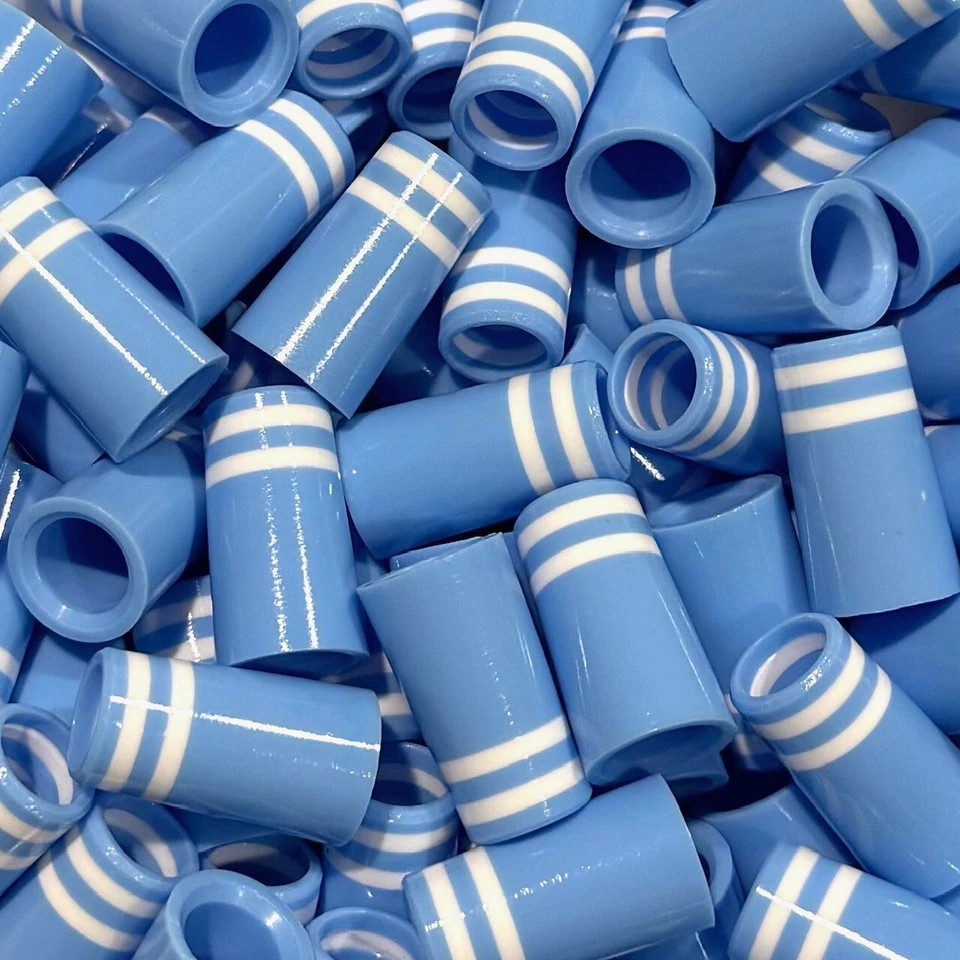 THE GOLF CLUB TRADER (12) Premium Quality Iron Ferrules Baby Blue w/ Double White Rings 1”