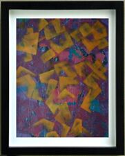 Painting Acrylic Composition Abstract Signed Temple ( Xxeme ) (25)