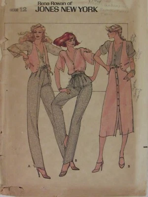 VTG 70s BUTTERICK JONES NY 6474 Misses Vest Blouse Skirt & Pants PATTERN 12/34B - Image 1 of 4
