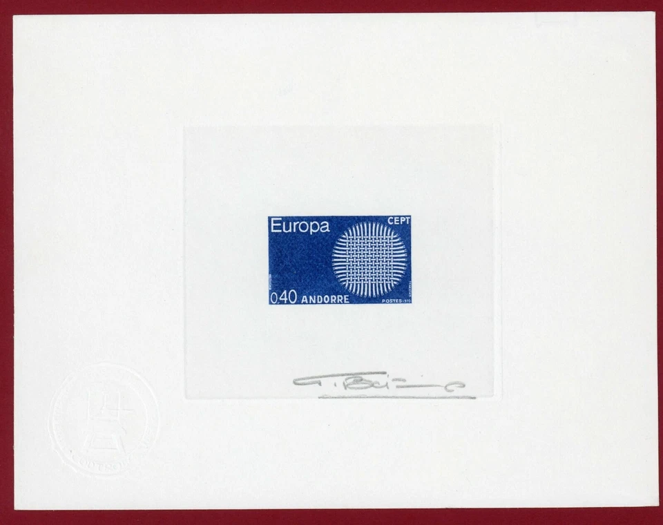 Andorra 1970 #196, prueba de troquel firmado por artista, 1970 Europa   Foto 1 de 1