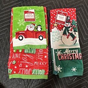 Christmas Towels Set 1 Small Hand Towel & 2 Medium Towels New