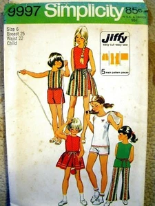 Simplicity 9997 KURZE HOSE WICKELROCK Gr. 6 Brust 25 ungeschnitten 1972 Muster - Bild 1 von 2