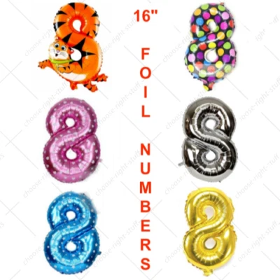 PANNU DESIGN 8th 18th 80th Age Birthday Party Number Foil Balloon Air Pink Blue Gold Silver