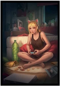 Kosaka Hanae Late Night Gaming 100 Matte TCG Card Sleeves - - Picture 1 of 12