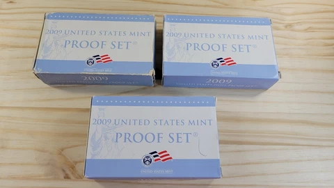 Lot of 3 - 2009-S 18 Coin United States Mint Proof Sets OGP COA Clad Cover