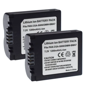 2x Batterie pour PANASONIC CGR-S006E CGR-S006E/1B DMW-BMA7 DE-A44 DE-994 DE-994A - Photo 1/8