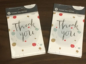Thank You Cards American Greetings BLANK INSIDE 16 Pack + Envelopes 4" x 5-1/4" - Picture 1 of 1