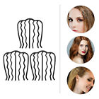 Sleek French Hair Combs: Black Fork Clips (3 Pieces)