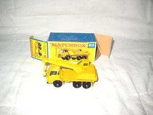 MIB 1968 Matchbox #63 Dodge Crane Truck, Yellow w Yellow Hook in G-VG "F" Box - Picture 1 of 6