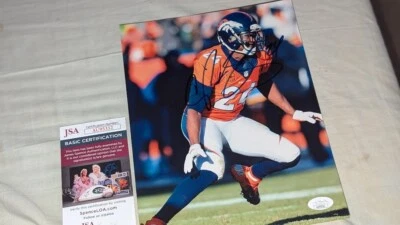 NFL HALL OF FAMER CHAMP BAILEY SIGNED DENVER BRONCOS 8X10 PHOTO WITH JSA + - Image 1 of 3