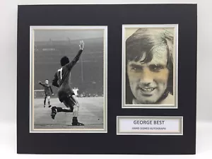 RARA esposizione fotografica firmata George Best Manchester United + COA MAN UTD 1968 FINALE - Foto 1 di 4