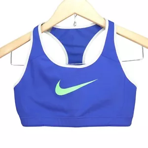 Nike Dri-fit Sports Bra Blue Racer Back Activewear Top Yoga Jogging Size S - Picture 1 of 8