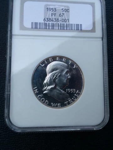 1953 NGC PR67 FRANKLIN HALF ***LOOKS PF 67 STAR - CAMEO OBV & LITE CAMEO REV*** Cover