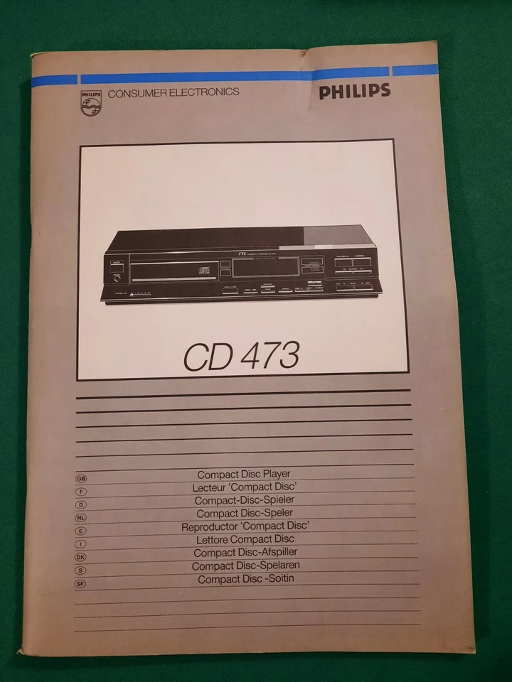 PHILIPS CD-473 MANUALE USO DIVERSE LINGUE  - Immagine 1 di 3