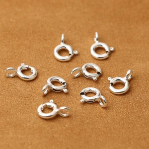 925 Sterling Silver Spring Clasp With Open Jump Ring Bracelet Necklace Finding - Picture 1 of 4