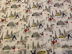 City Life Fashion Cotton Fabric 18” x 44” - Picture 1 of 1