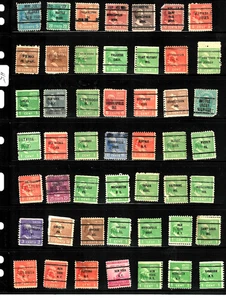 Collection Precancels Few Dated Multiple States 1-25 Cent 1938 President US93-13 - Picture 1 of 4