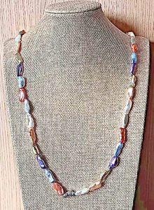 Stunning Long Multicoloured Irregular Baroque Pearl Necklace - Picture 1 of 2