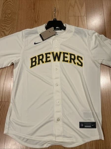 Nike MLB Milwaukee Brewers City Connect Blank Jersey T7LM Sz M NWT Men’s Cream - Picture 1 of 9