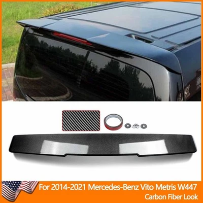 Carbon Look Rear Roof Spoiler Wing For 2014-2021 Mercedes-Benz VITO W447 Metris Foto 1 de 4