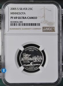  2005 S - Minnesota - State Quarter Series - Silver Proof - NGC PF69 Ultra Cameo - Picture 1 of 2