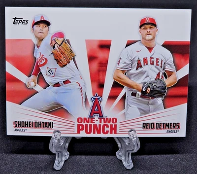 2023 TOPPS SERIES 1 SHOHEI OHTANI & REID DETMERS #12P-23 "ONE-TWO PUNCH" ANGELS - Image 1 of 2
