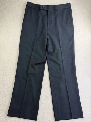 Linea Naturale Luxe Wool Dress Pants Mens 31x28 Navy Blue Flat Front Italy Made - Image 1 of 4