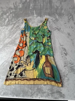 Vintage 80s 90s MC  Squared Mini Sleeveless  Dress Womens M Boho Whimsical Paris - Image 1 of 4