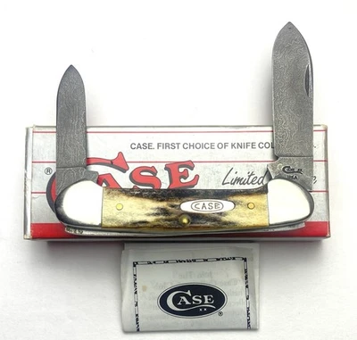 Case XX 1995 52131D Каноэ, Дамасские Лезвия, Олень Самбар, Только 500 Сделано, Nr. Как новый - Изображение 1 из 4