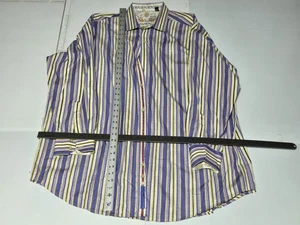 Robert Graham Long Sleeve shirt Flip Cuff Striped Colorful Stripped Size 3XL - Picture 1 of 19