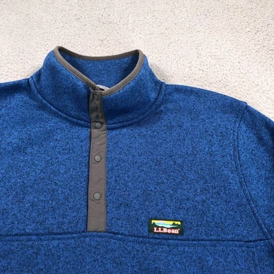 LL Bean Sweater Adult Extra Large Anorak 1/4 Snap Fleece Slightly Fitted Outdoor - Image 1 of 4