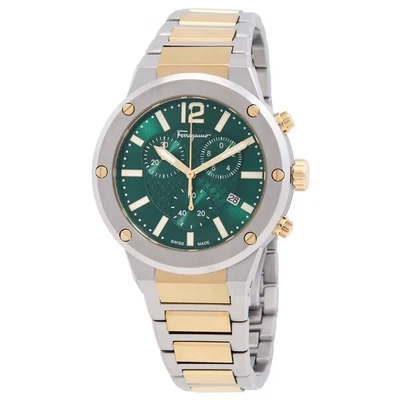 Reloj Hombre Ferragamo SFJE00424 F-80 Esfera Verde 42 mm Nuevo Foto 1 de 3