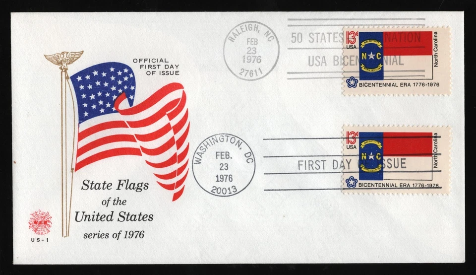 #1644 13c North Carolina, W.E.B.-Dual Cancel FDC *ANY 5=FREE SHIPPING** - Image 1 of 1