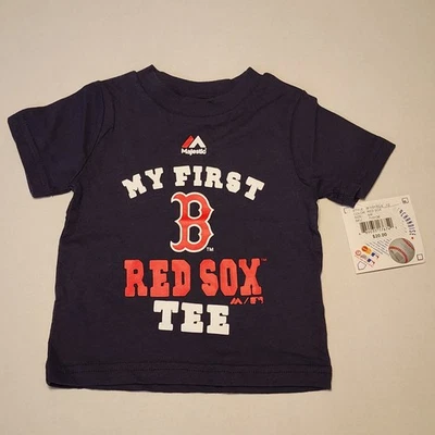 NWT Boston Redsox MY FIRST RED SOX TEE Infant 6/9M 6-9 Months Blue Majestic - Image 1 of 4