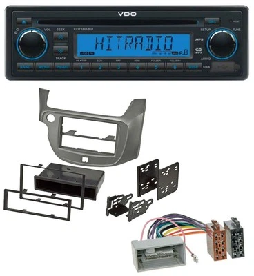 VDO AUX MP3 1DIN CD USB Autoradio für Honda Jazz (ab 2009) - silber - Bild 1 von 4