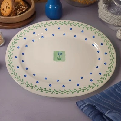 Dining in Bloom: Green Vines Delight from Pfaltzgraff Cloverhill Floral Platter  - Image 1 of 4