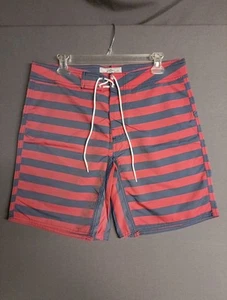 WELLEN Boardshort Men's Size 34 Swim Trunks USA Made Huckberry Unlined Striped - Picture 1 of 11