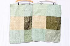 Springmaid Pillow Cover Set Two Quilted Shams 21inx27in  Shades Of Green/Tan