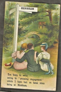 DZD 1908 Postkarte, Eine "Drängende Verlobung" in Hersham, Walton, Surrey - Bild 1 von 1