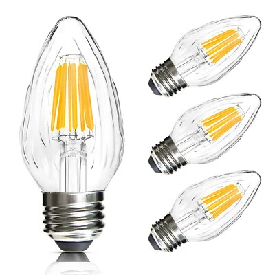 E26 LED Bulb F15 Flame Wrinkle Retro Dimmable Warm White Candelabra Candle Light - Image 1 of 4